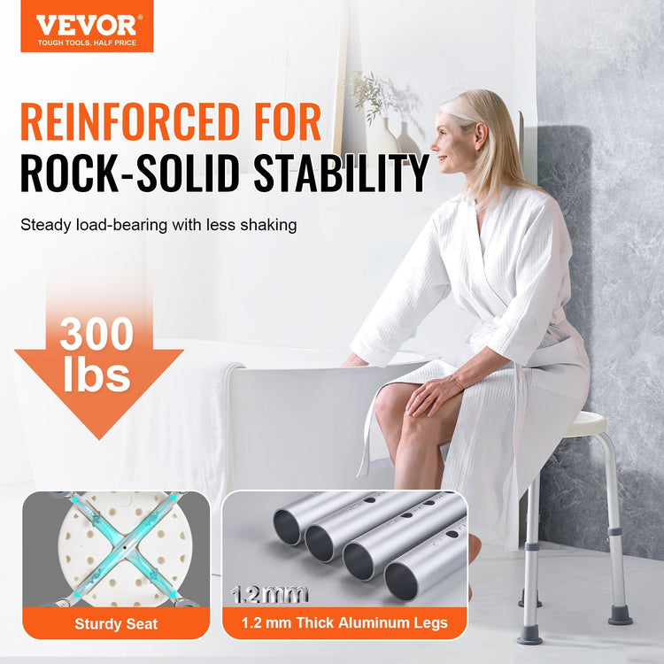Shower chair non-slip rubber feet close-up
