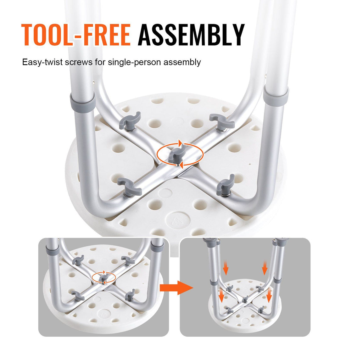 Shower chair dimensions and weight capacity diagram