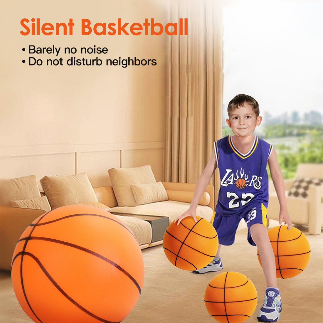 Silent foam basketball for indoor low-noise training