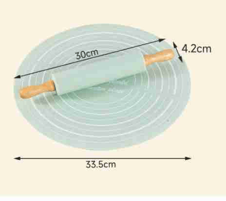 Silicone cookie rolling mat set with shaping tools, nonstick baking surface, secondary angle