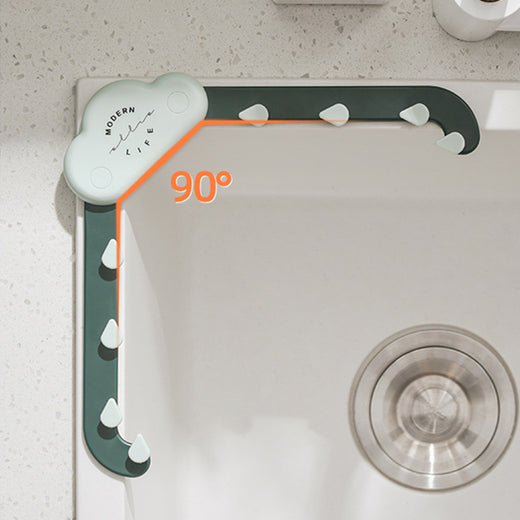 Sink drain strainer shown installed in a kitchen sink
