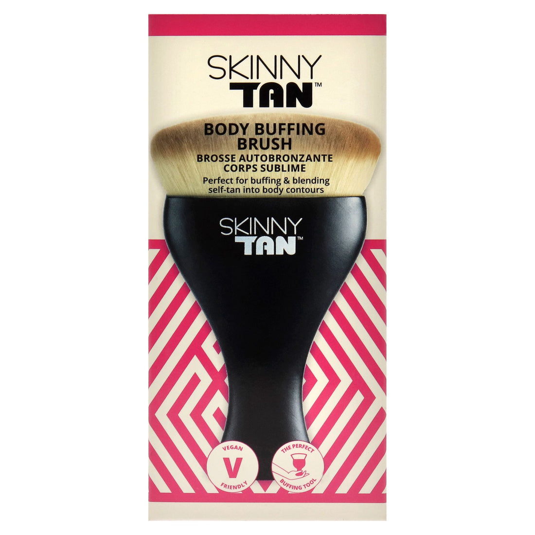 Body buffing brush in use for exfoliation