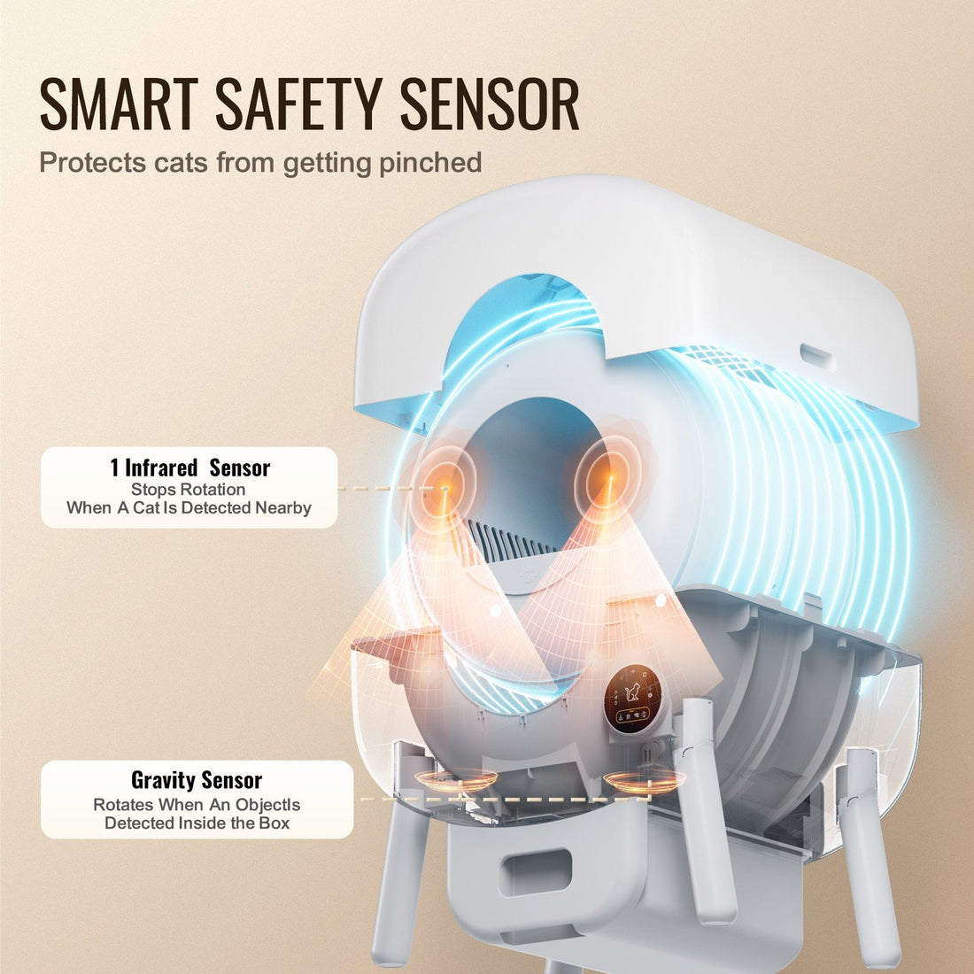 Smart automatic cat litter box alternate angle