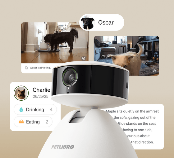 Smart pet camera in white color variant