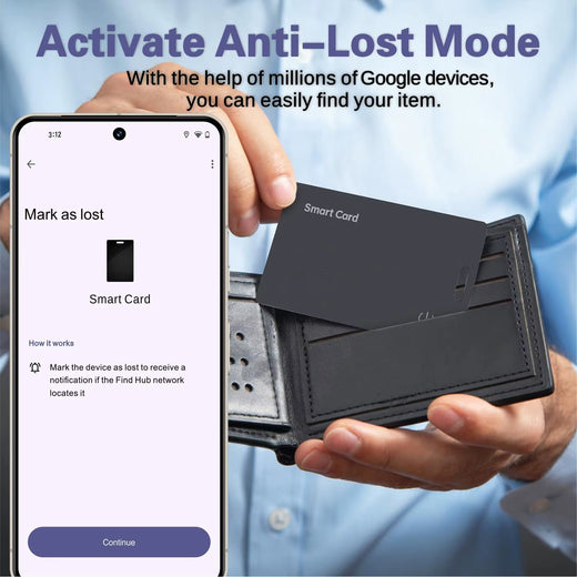 Slim wallet tracker card USB charging