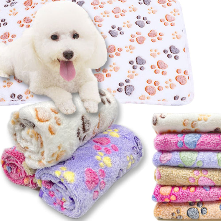 Soft fluffy pet blanket mat, full view
