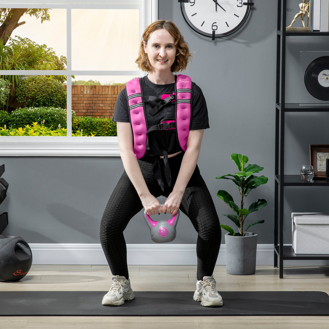 Adjustable weighted vest shown with side strap detail