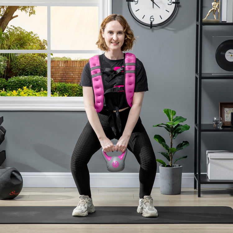 Adjustable weighted vest shown with side strap detail