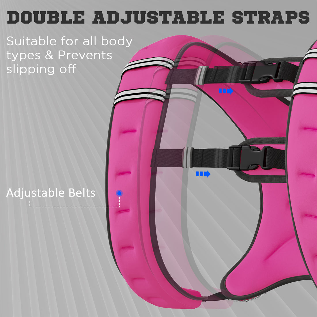 Pink weighted vest worn for running training