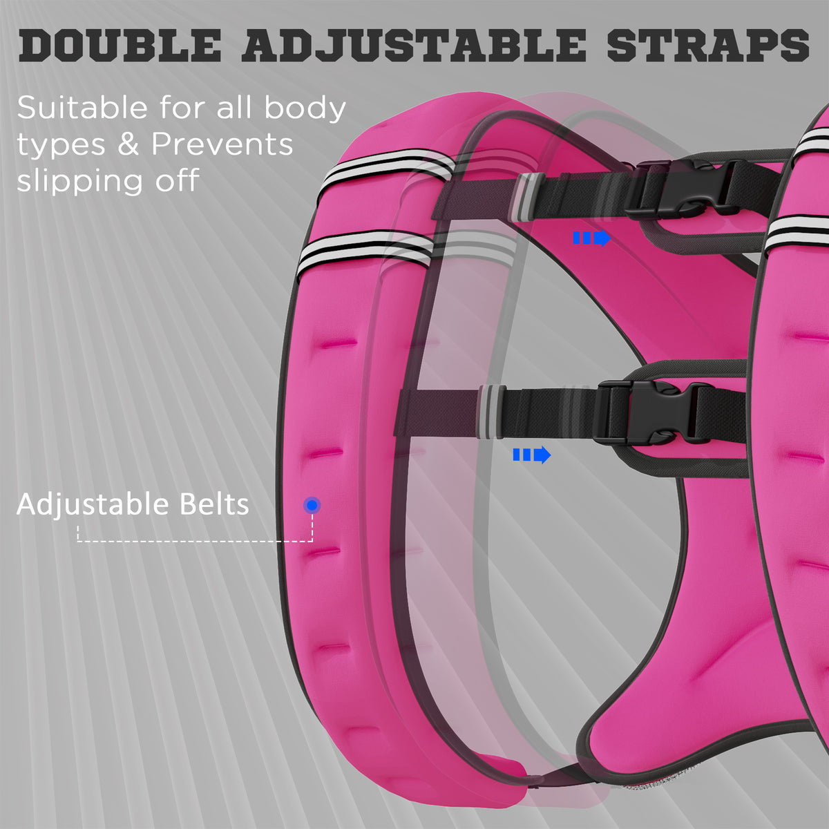Pink weighted vest worn for running training