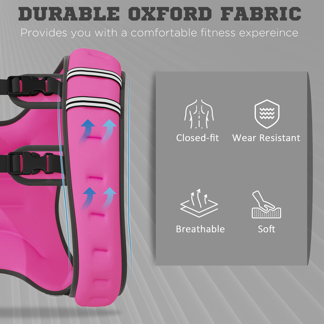 Pink weighted vest used during squats and bodyweight training
