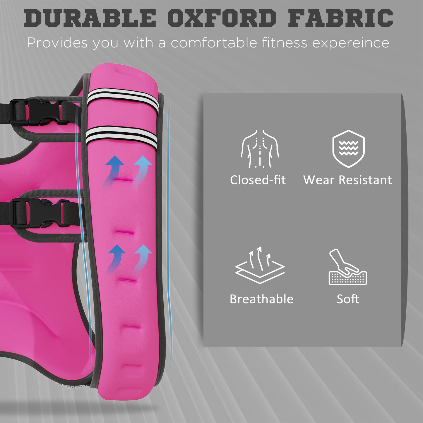 Pink weighted vest used during squats and bodyweight training