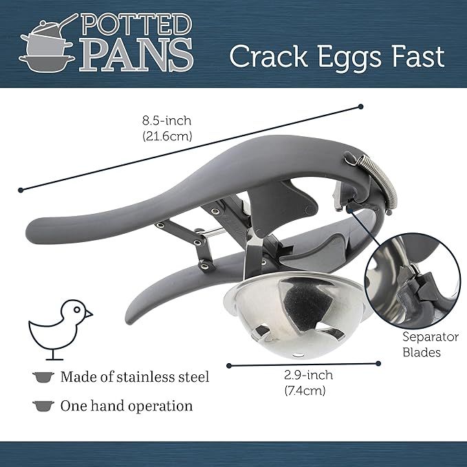 Close up of the egg separator drain slots that let the egg white pass through into the bowl