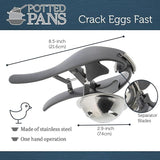 Close up of the egg separator drain slots that let the egg white pass through into the bowl