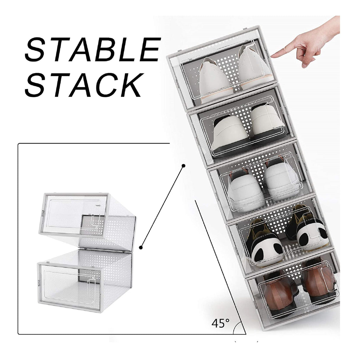 Stackable Clear Plastic Shoe Boxes3