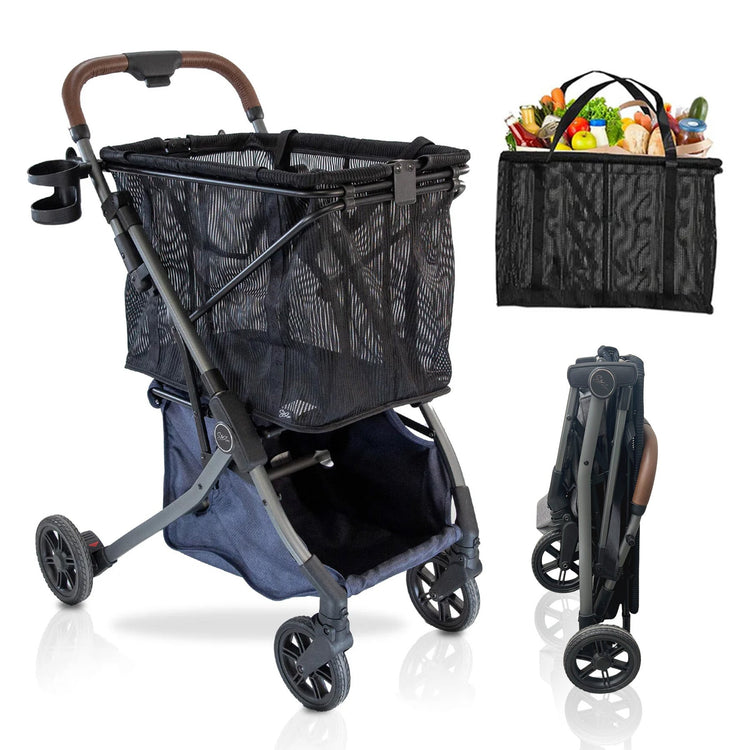 Strolee shopping trolley folded flat for storage