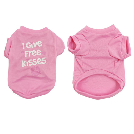 Cotton dog shirt in pink with print