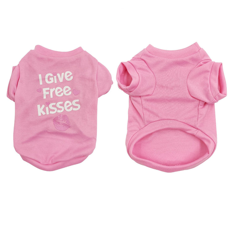Cotton dog shirt in pink with print