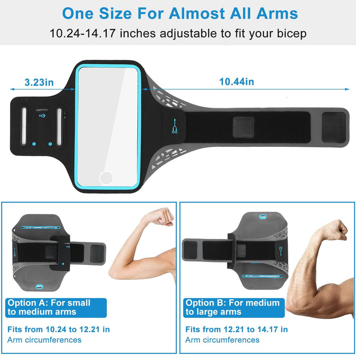 Side view of the running armband during a workout pose