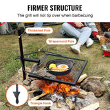 Adjustable height mechanism on the swivel grill post