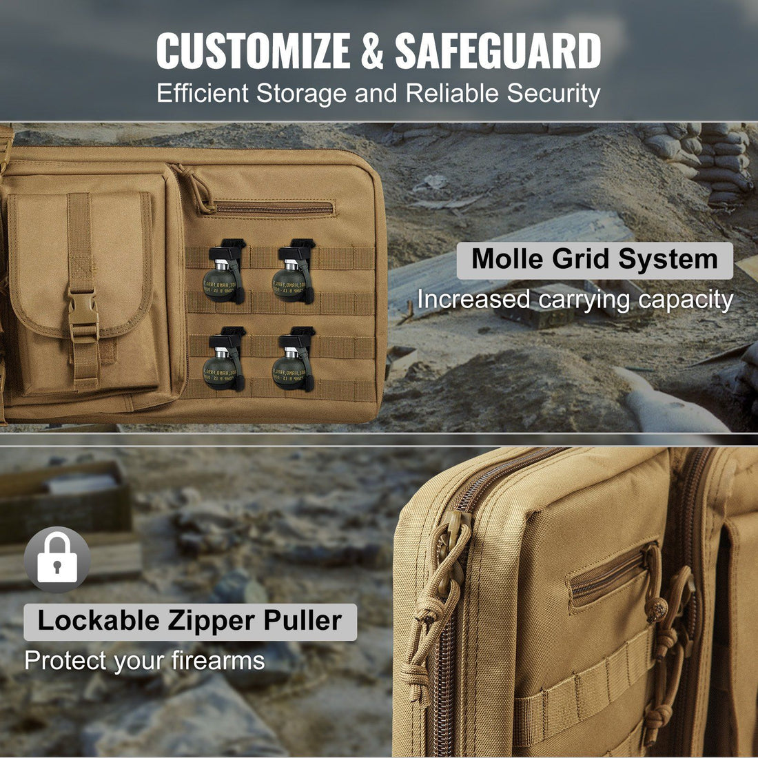 Range bag external pocket with magazines stored