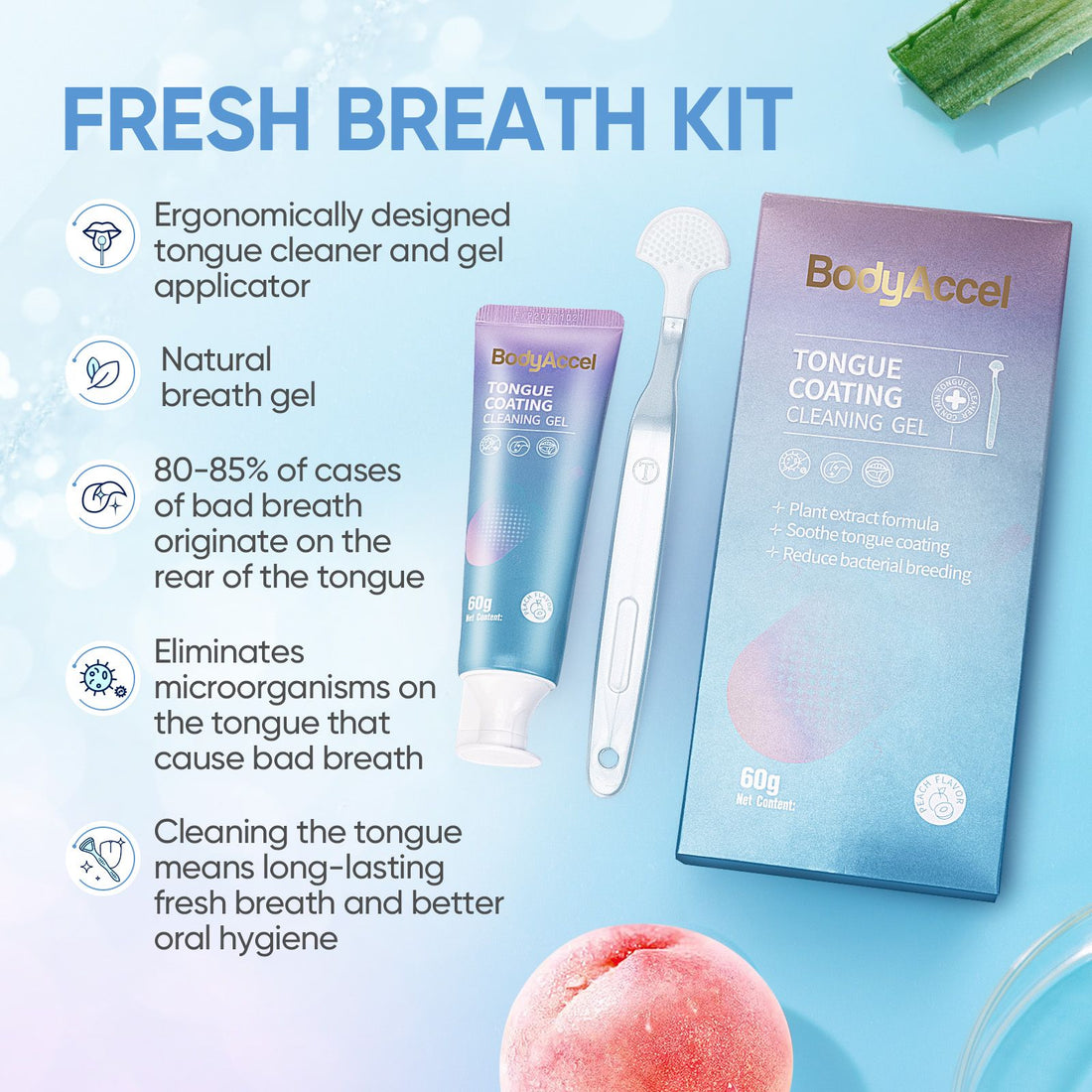Tongue Cleansing Gel and Brush close-up of texture