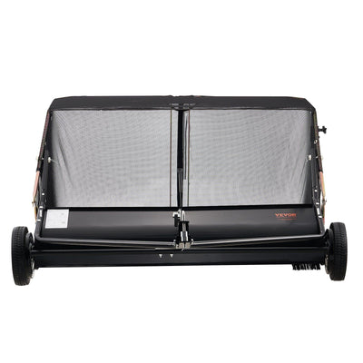 Tow-behind lawn and leaf collector with 26 cu.ft. hopper