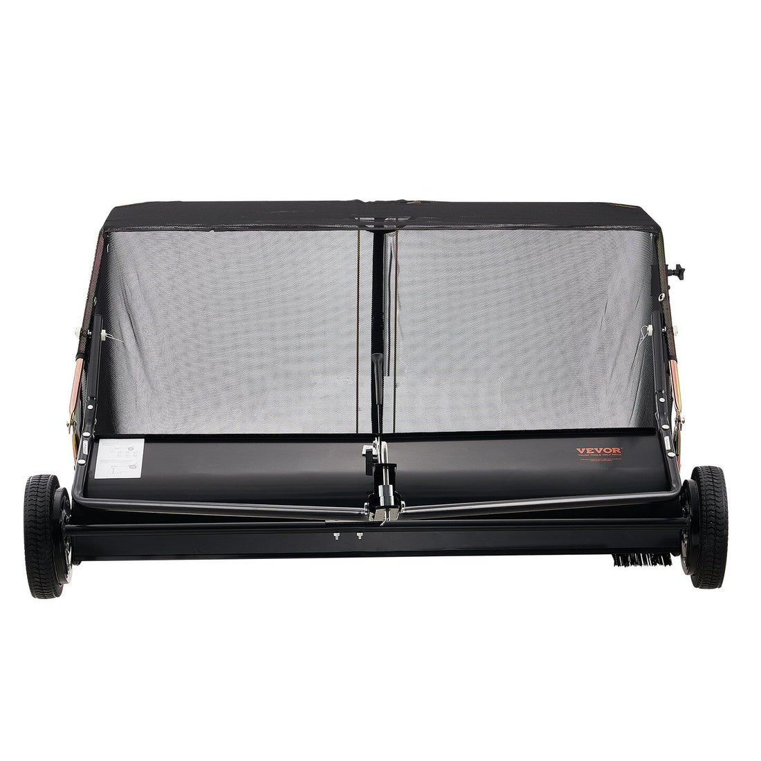 Tow-behind lawn and leaf collector with 26 cu.ft. hopper
