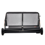 Tow-behind lawn and leaf collector with 26 cu.ft. hopper