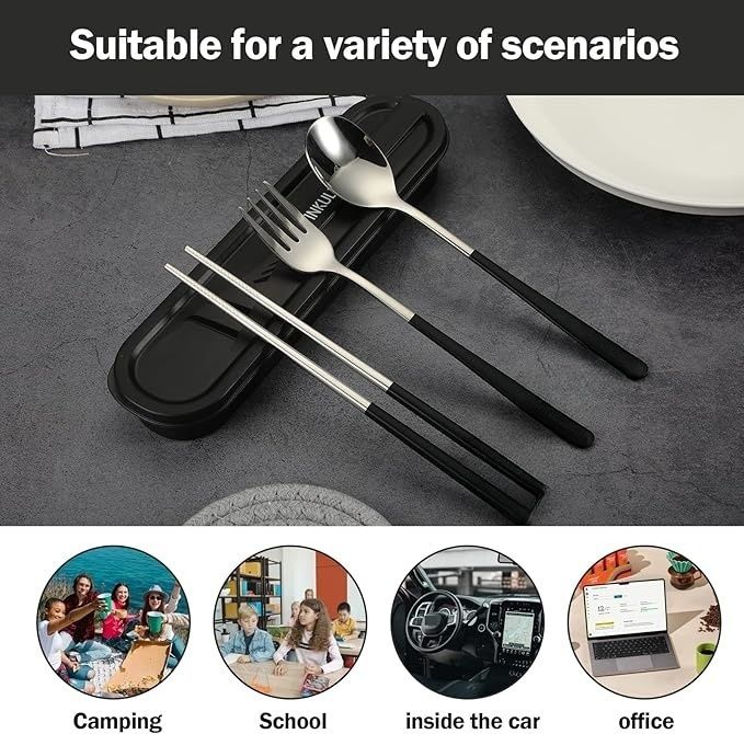 Travel Cutlery Set Reusable Stainless Steel2