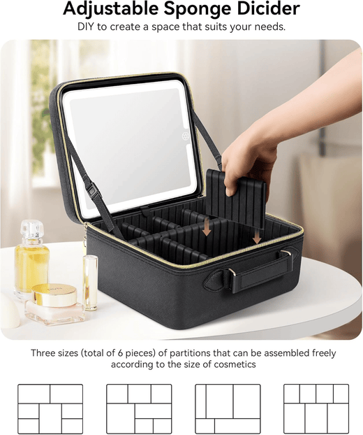 Travel Makeup Bag with LED Mirror main product view