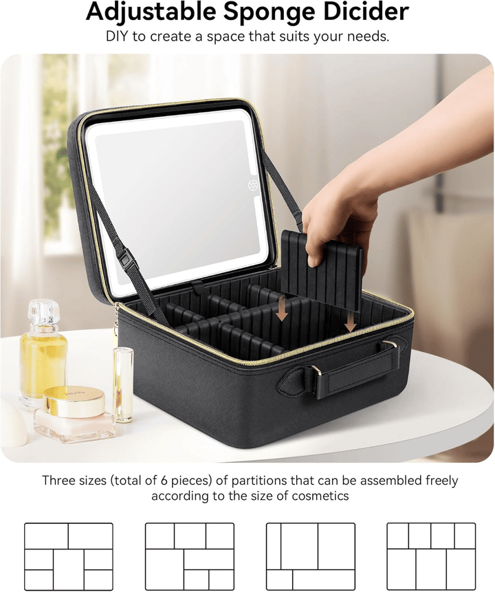 Travel Makeup Bag with LED Mirror main product view