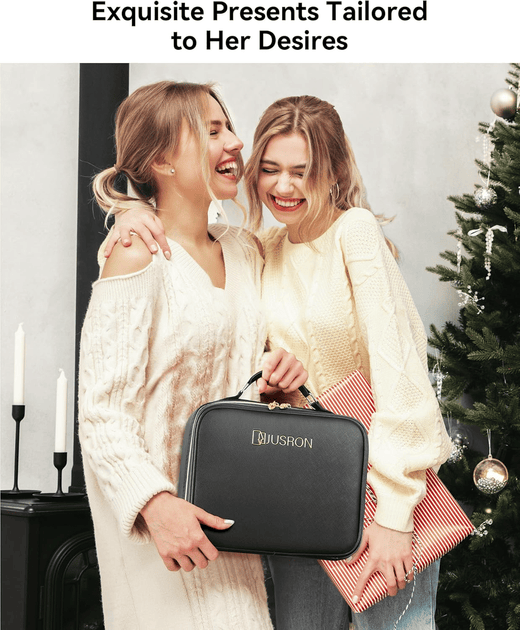 Travel Makeup Bag with LED Mirror brush holder section