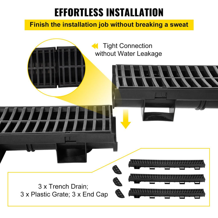 Trench Drain System with Grates close-up detail