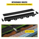 Trench Drain System with Grates side view