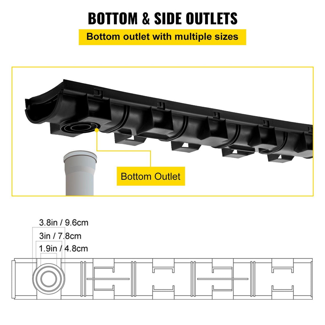 Trench Drain System with Grates in-use view