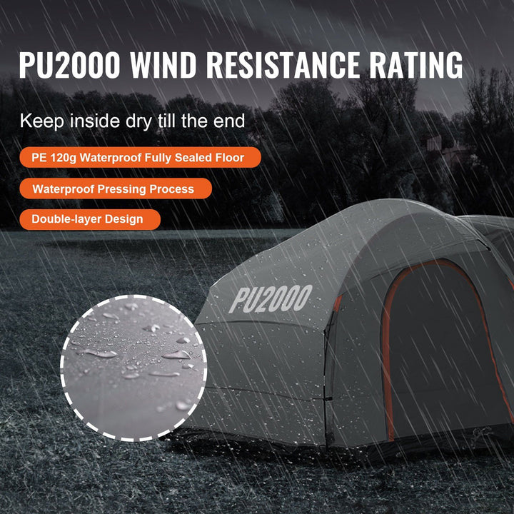 Truck camping tent 8x8 packed in included carry bag