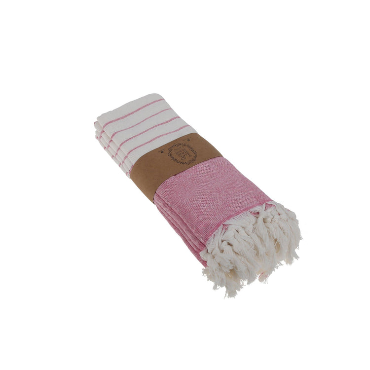 Turkish cotton kitchen hand towel folded to show its weave and available color range