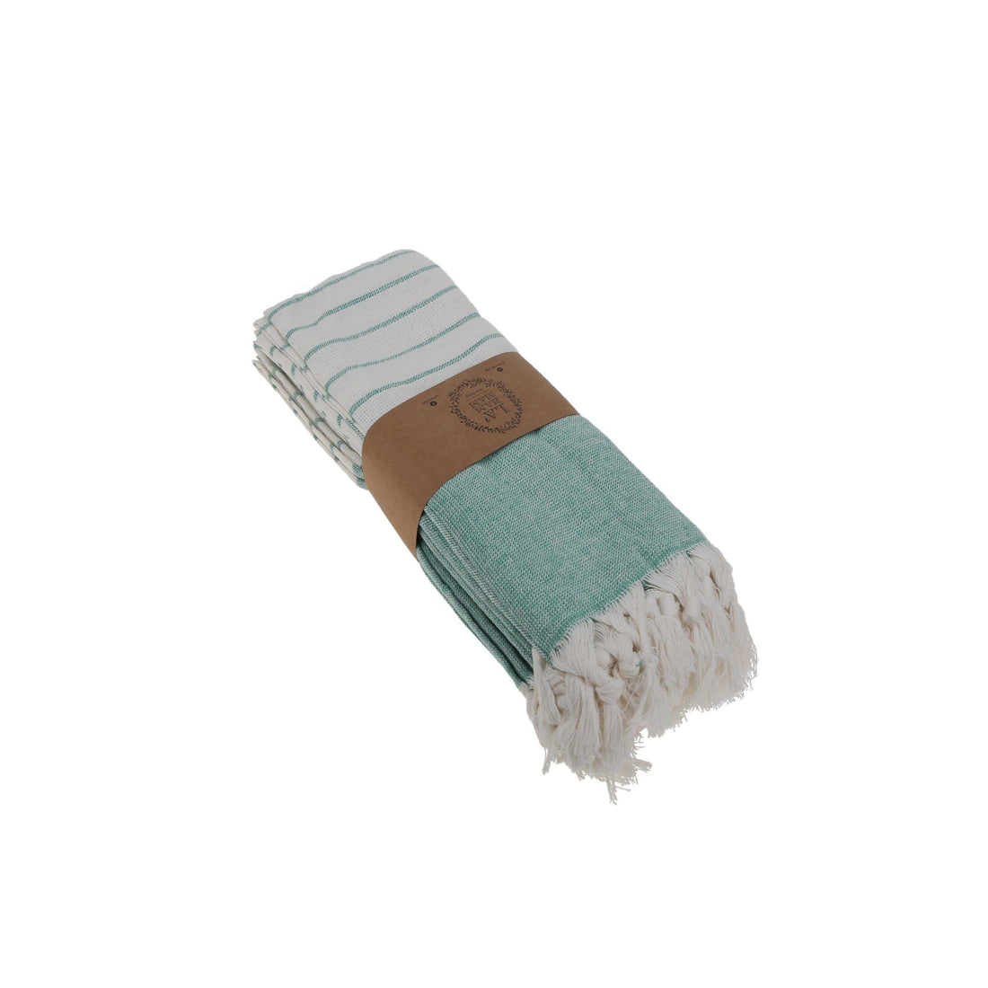 Several color options of the Turkish cotton hand towel stacked together