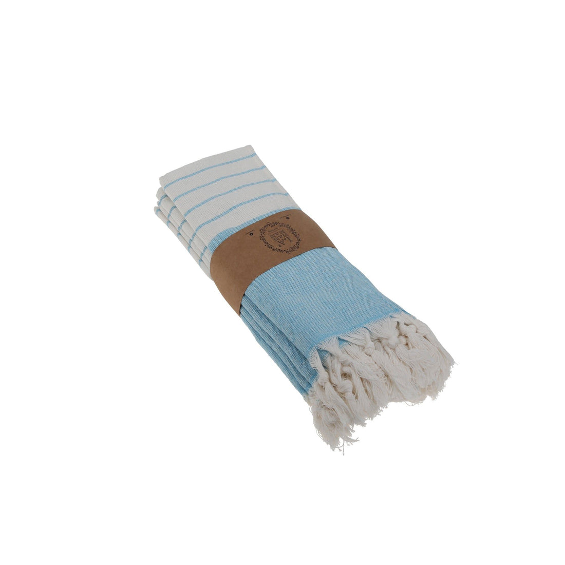 Turkish cotton hand towel draped over a kitchen faucet
