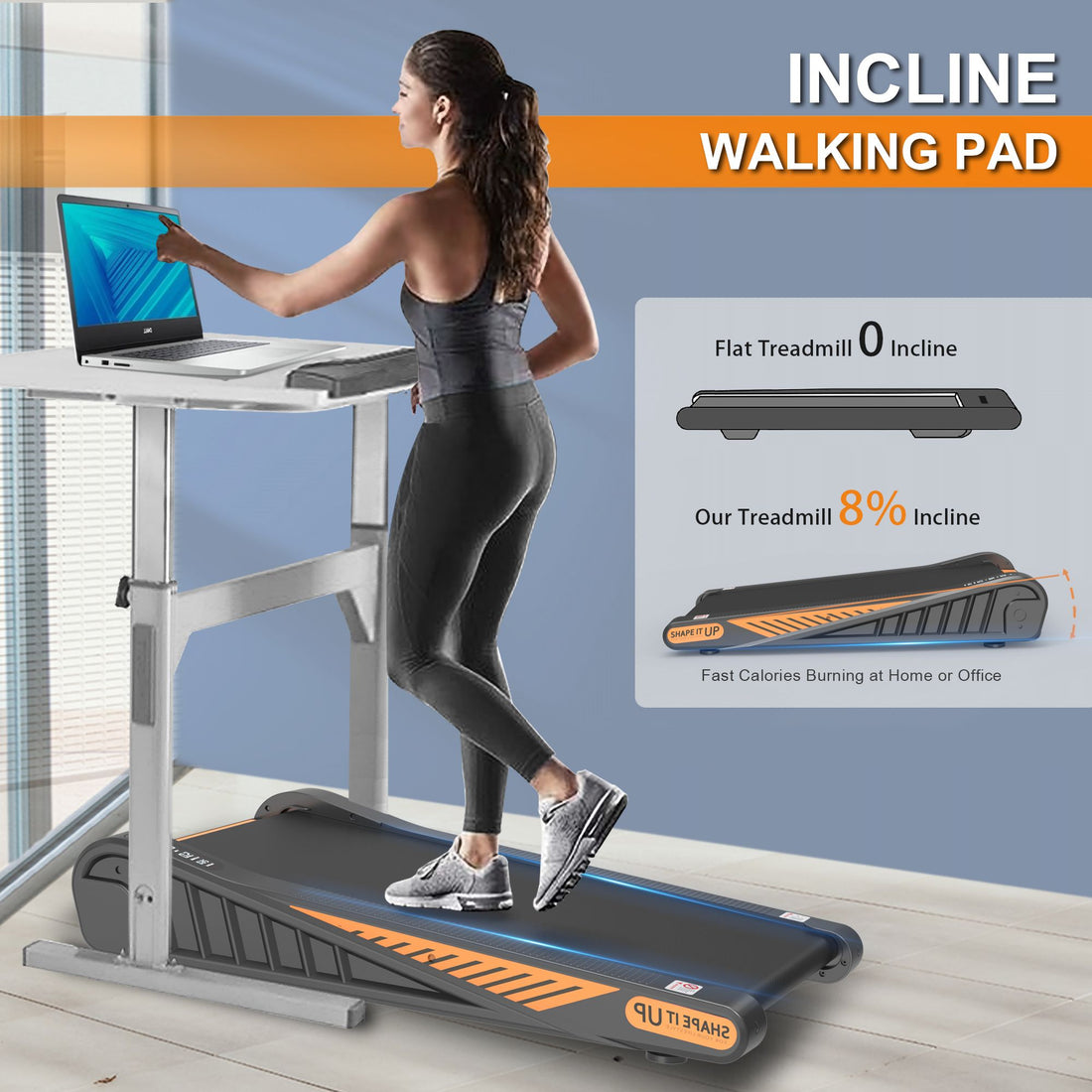 under desk walking pad slim chassis stored under desk