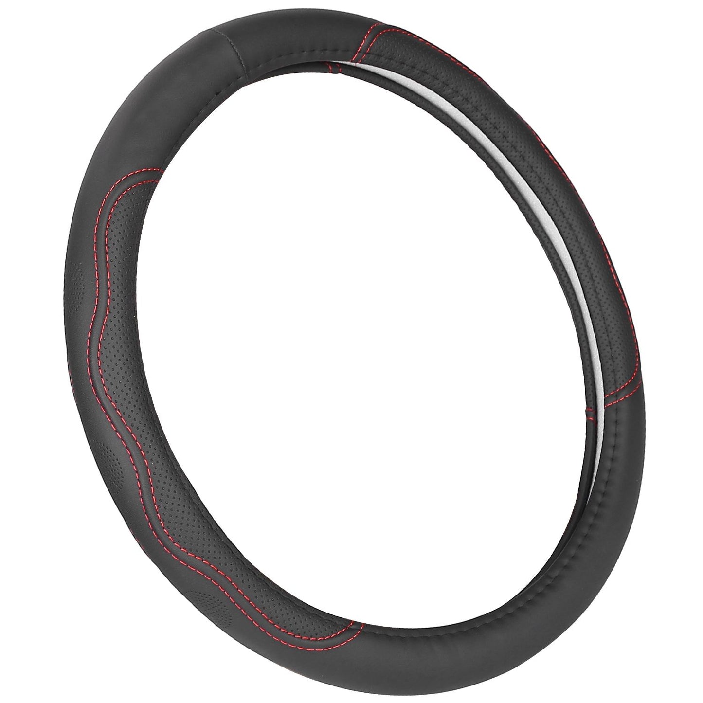 Universal Leather Steering Wheel Cover front view detail
