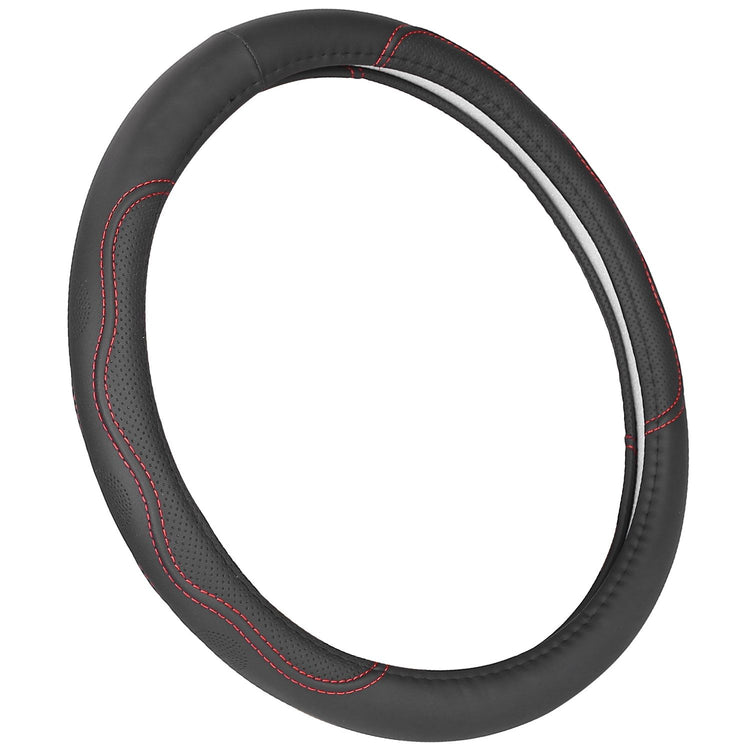 Universal Leather Steering Wheel Cover front view detail