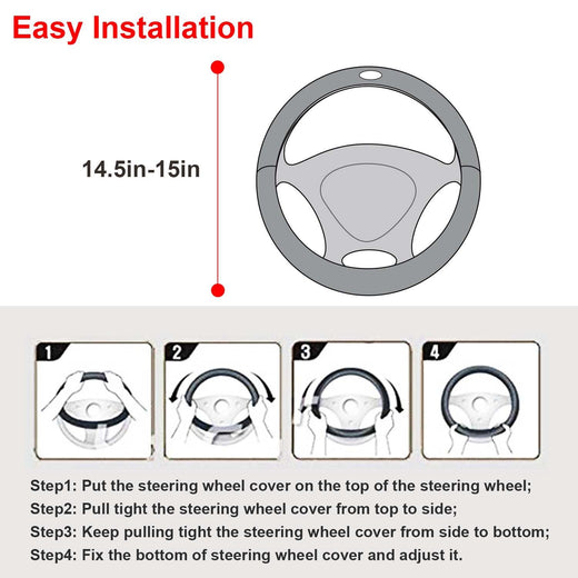 Universal Leather Steering Wheel Cover product feature detail