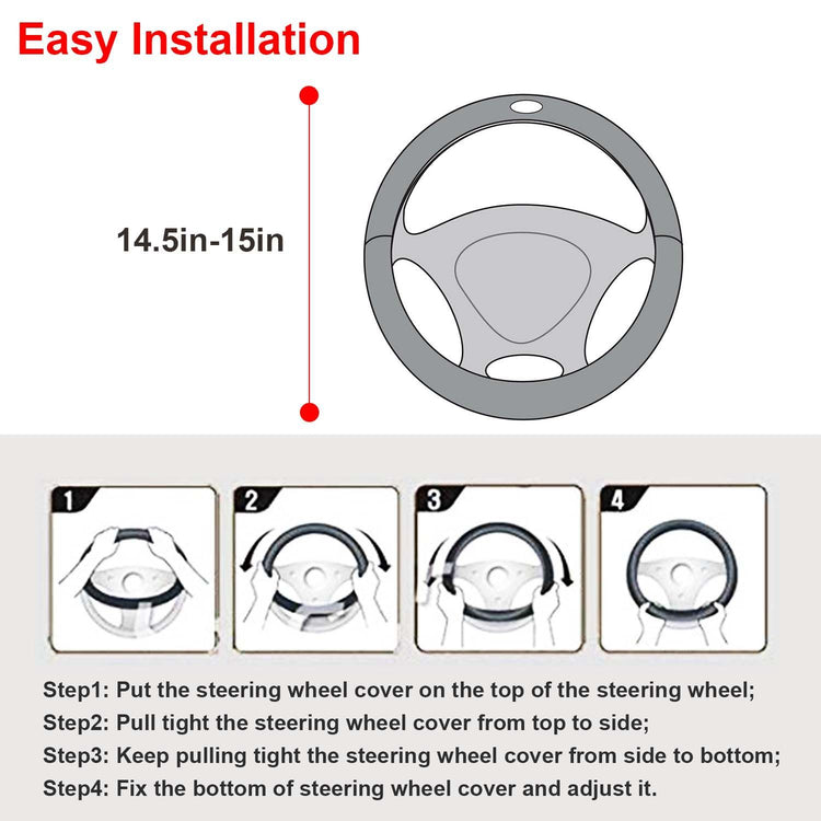 Universal Leather Steering Wheel Cover product feature detail
