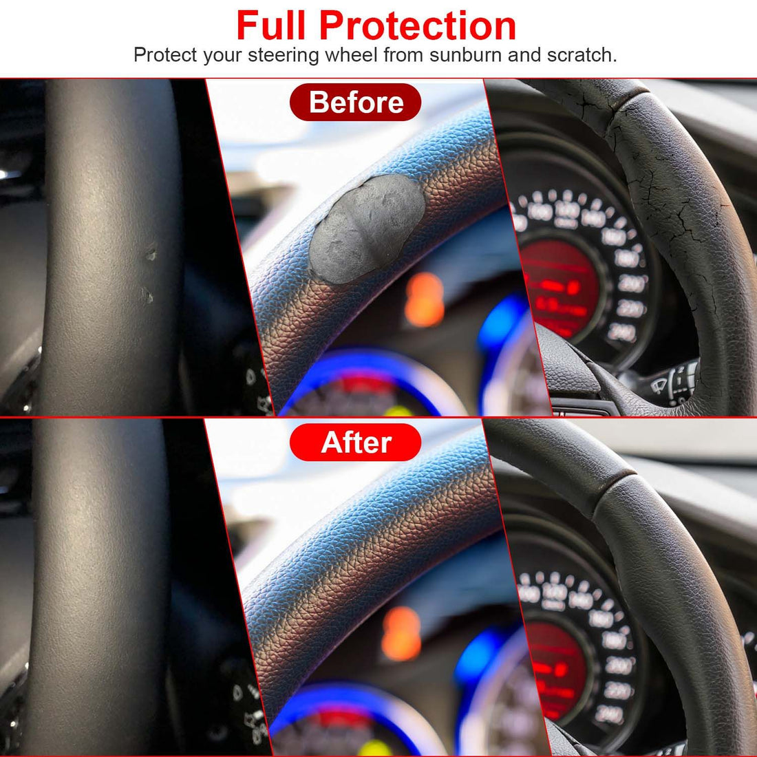 Universal Leather Steering Wheel Cover additional product photo