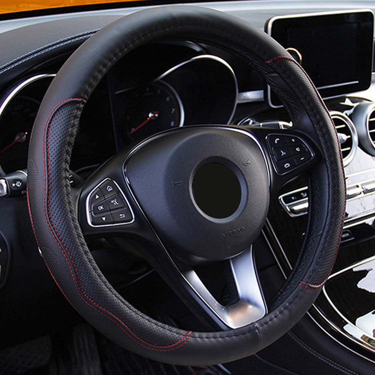 Universal Leather Steering Wheel Cover package contents photo