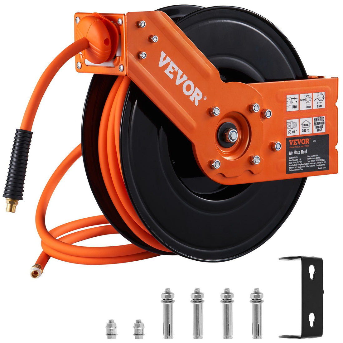 VEVOR 50FT Retractable Air Hose Reel main product photo
