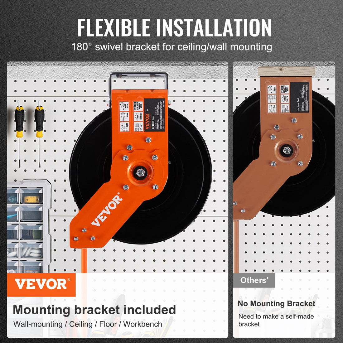 VEVOR 50FT Retractable Air Hose Reel product feature detail