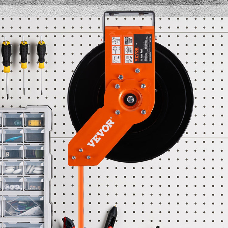 VEVOR 50FT Retractable Air Hose Reel lifestyle context photo